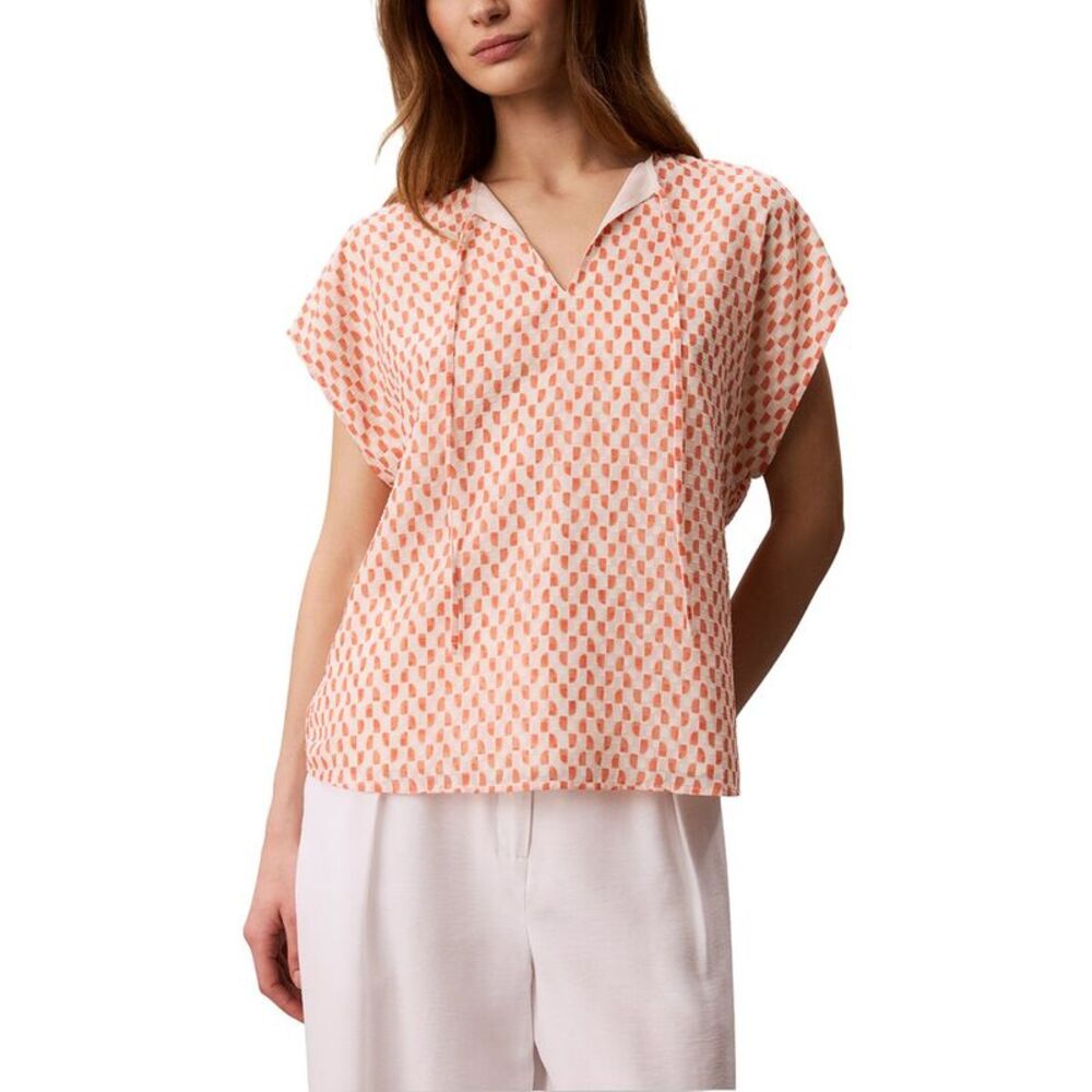 Calvin Klein Womens  Tie Neck Top